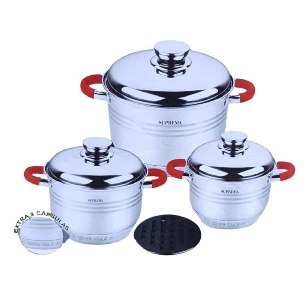 GENERICO - Juego de Ollas Suprema de 6 piezas SA-S0024-6PC