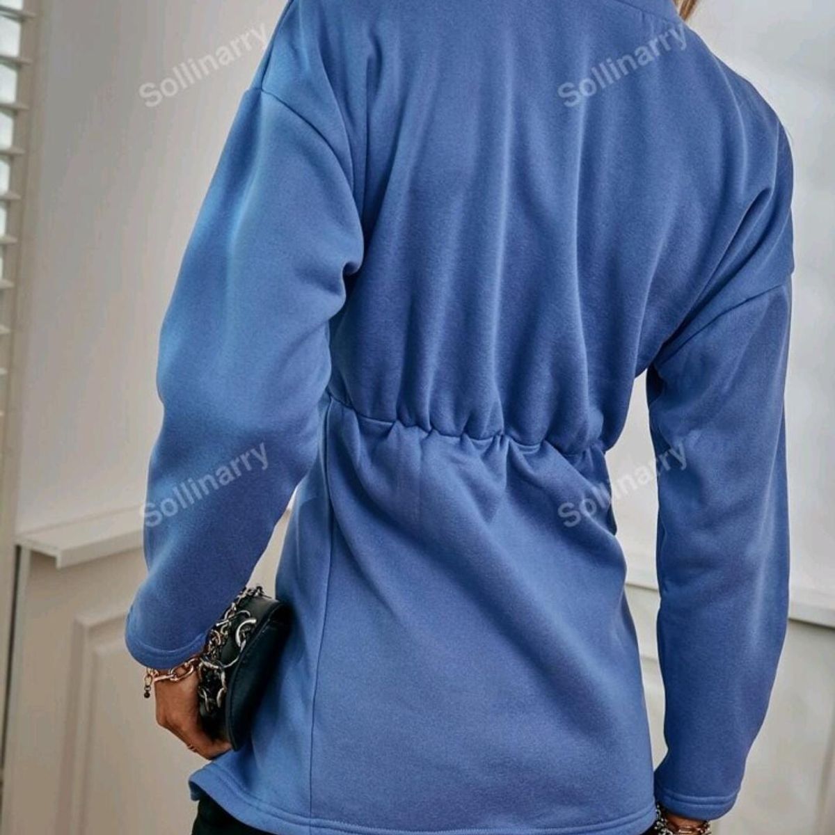 GENERICO - SHEIN abrigo de hombros caídos color azul