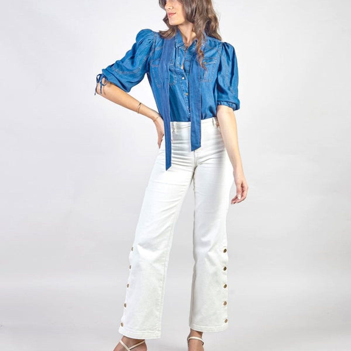 MICHELLE BELAU - VICTORIA - PANTALÓN DENIM PALAZZO