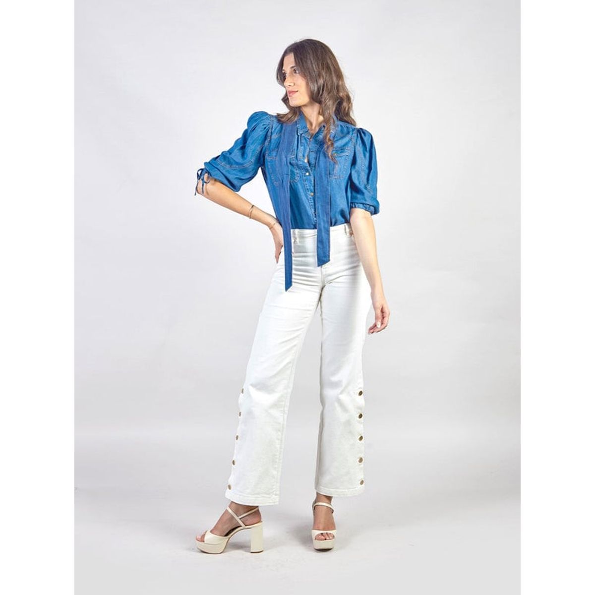 MICHELLE BELAU - VICTORIA - PANTALÓN DENIM PALAZZO