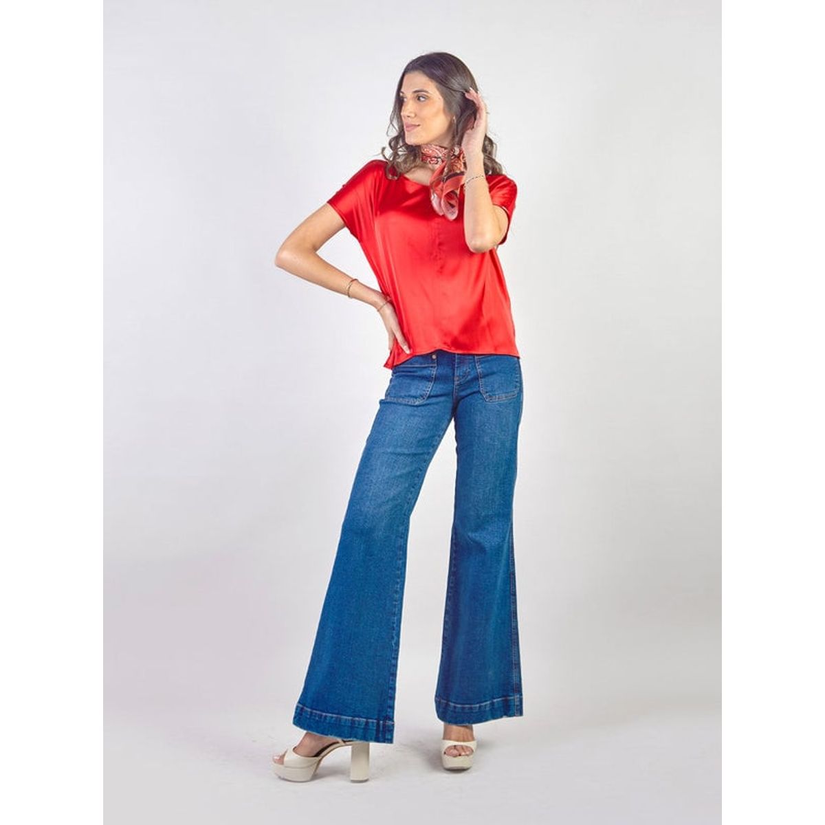 MICHELLE BELAU - ADRIENNE - PANTALÓN DENIM ACAMPANADO