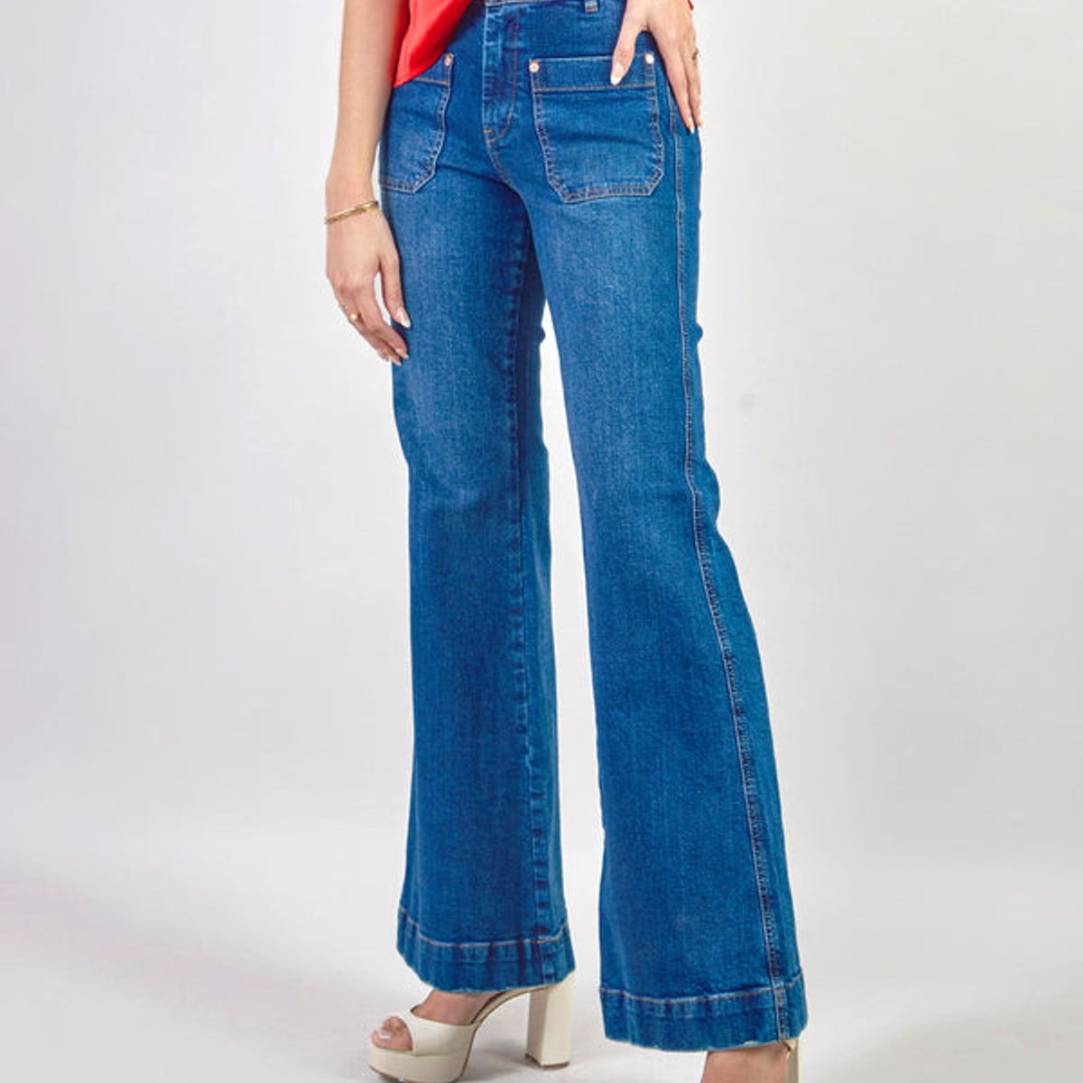 MICHELLE BELAU - ADRIENNE - PANTALÓN DENIM ACAMPANADO