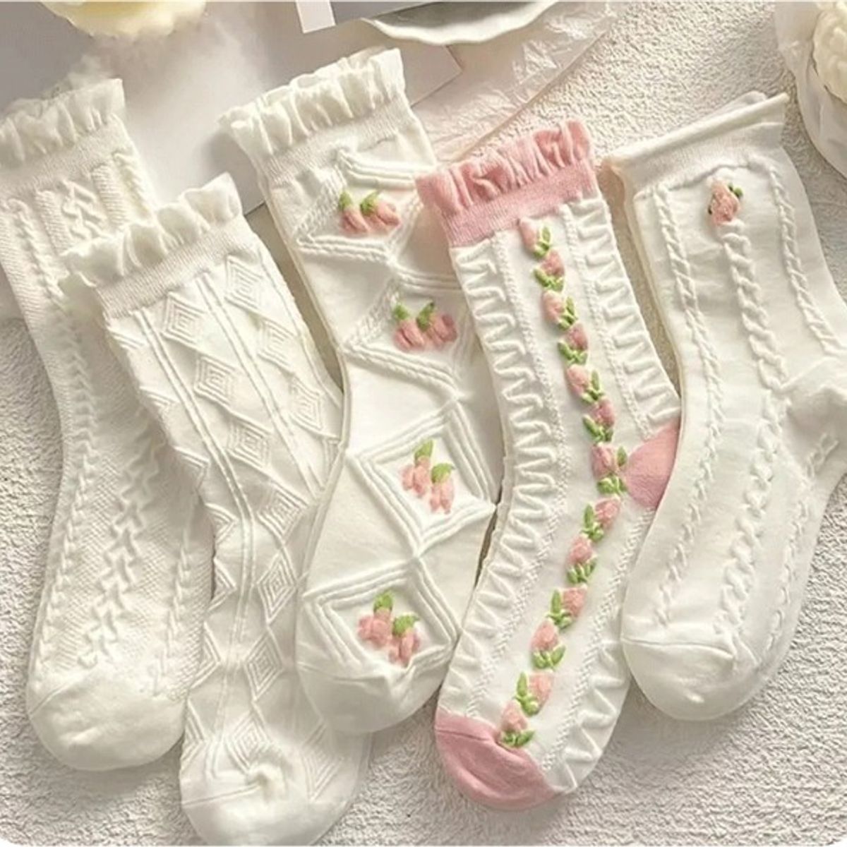 GENERICO - Medias diseño kawai para chica - 5 pares