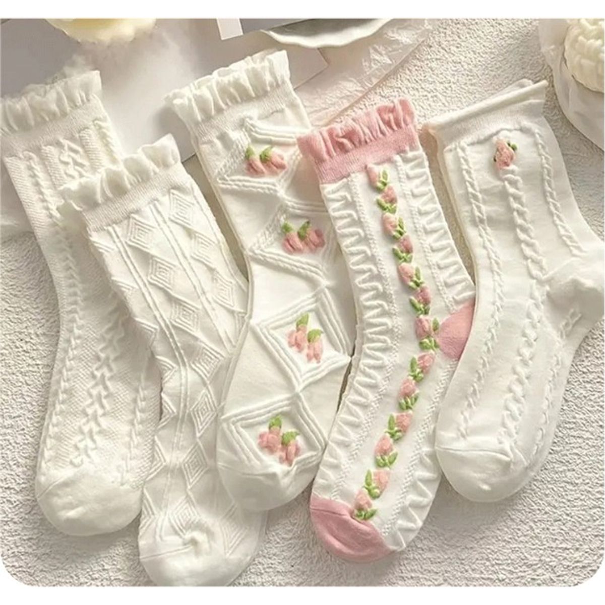 GENERICO - Medias diseño kawai para chica - 5 pares