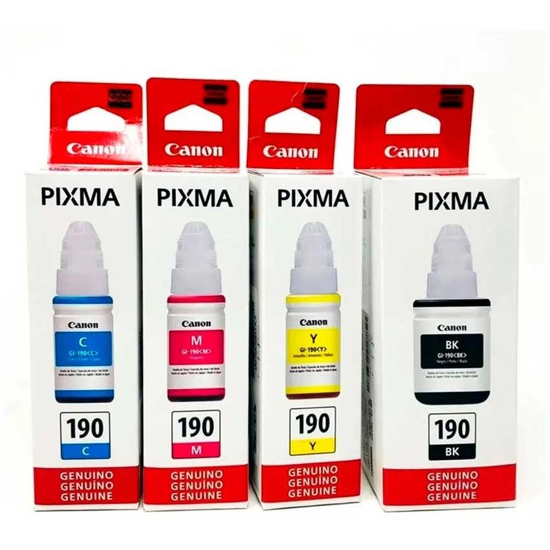 CANON - Kit 4 Tintas Canon Original Gi-190 G1100 G2100 G3100 G4100