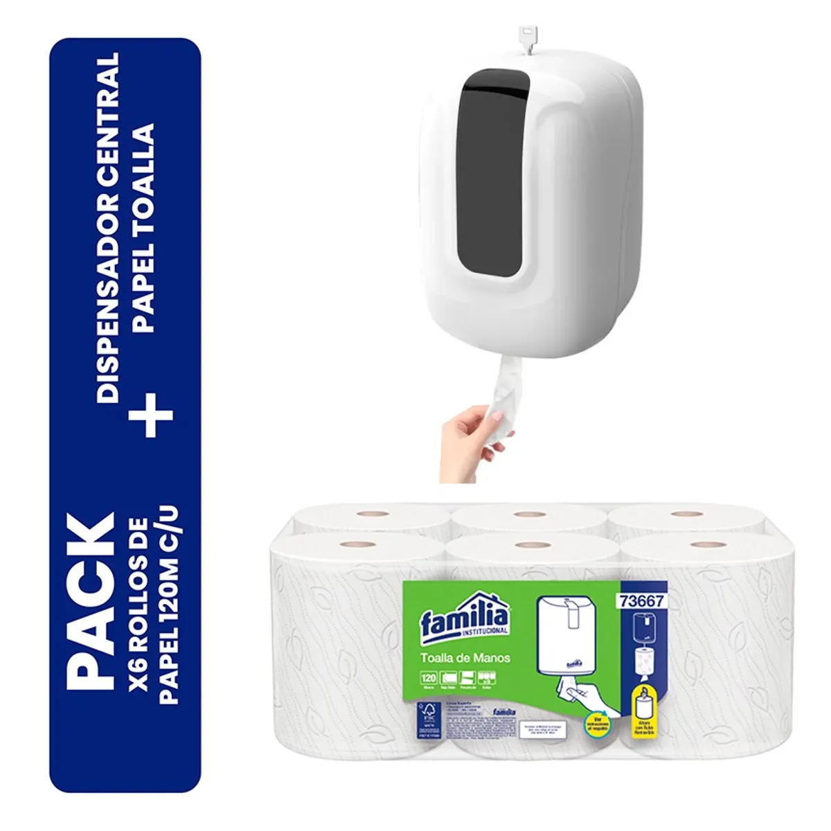 EXORIAM - Dispensador de Papel Toalla Flujo Central