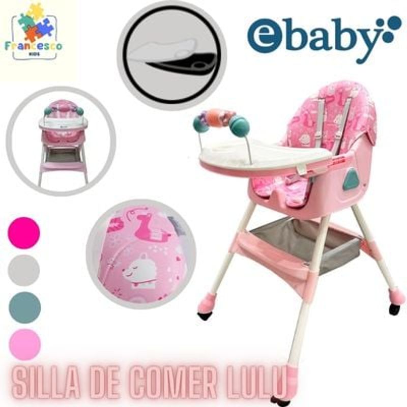 EBABY - SILLA DE COMER  LULU FUCSIA-631-1 CON PLATITO DE REGALO