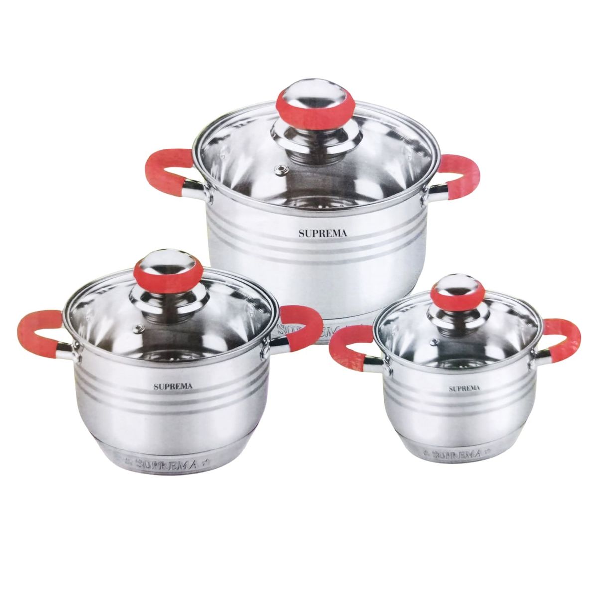 GENERICO - Juego De Ollas Suprema De 6 Piezas - Acero