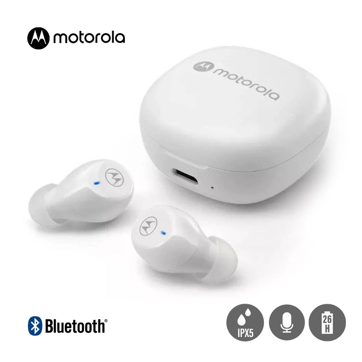 MOTOROLA - Audífonos In Ear Bluetooth IPX5 Moto Buds 105 26h Blanco