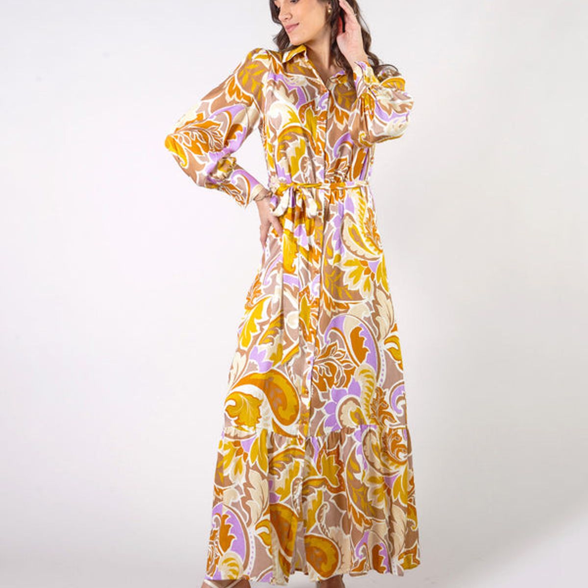 MICHELLE BELAU - RENEE - VESTIDO MANGA LARGA CAMISERO