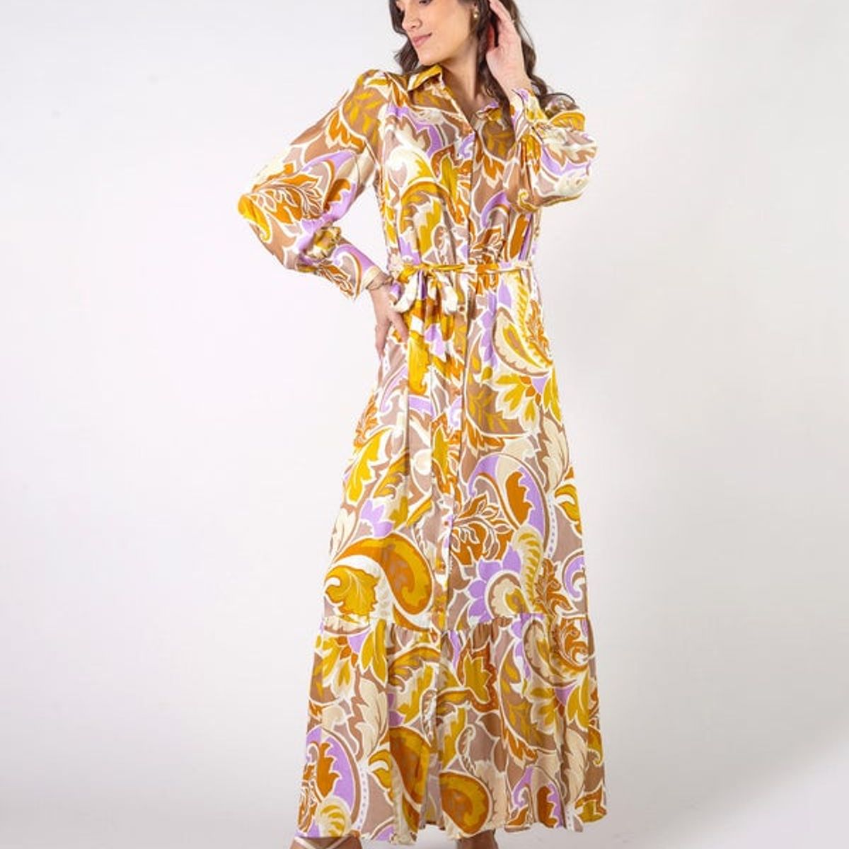 MICHELLE BELAU - RENEE - VESTIDO MANGA LARGA CAMISERO