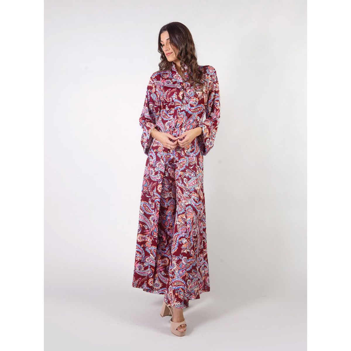 MICHELLE BELAU - AURORA - VESTIDO LARGO CUELLO NERU