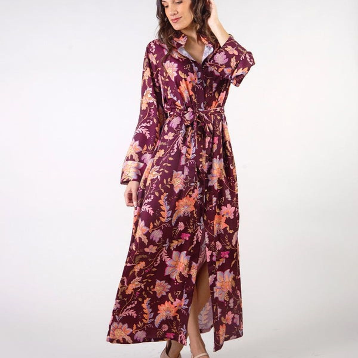 MICHELLE BELAU - AURORA - VESTIDO LARGO CUELLO NERU