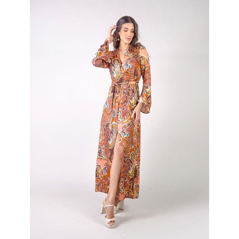 MICHELLE BELAU - JULIETA - VESTIDO MANGA LARGA CUELLO REDONDO