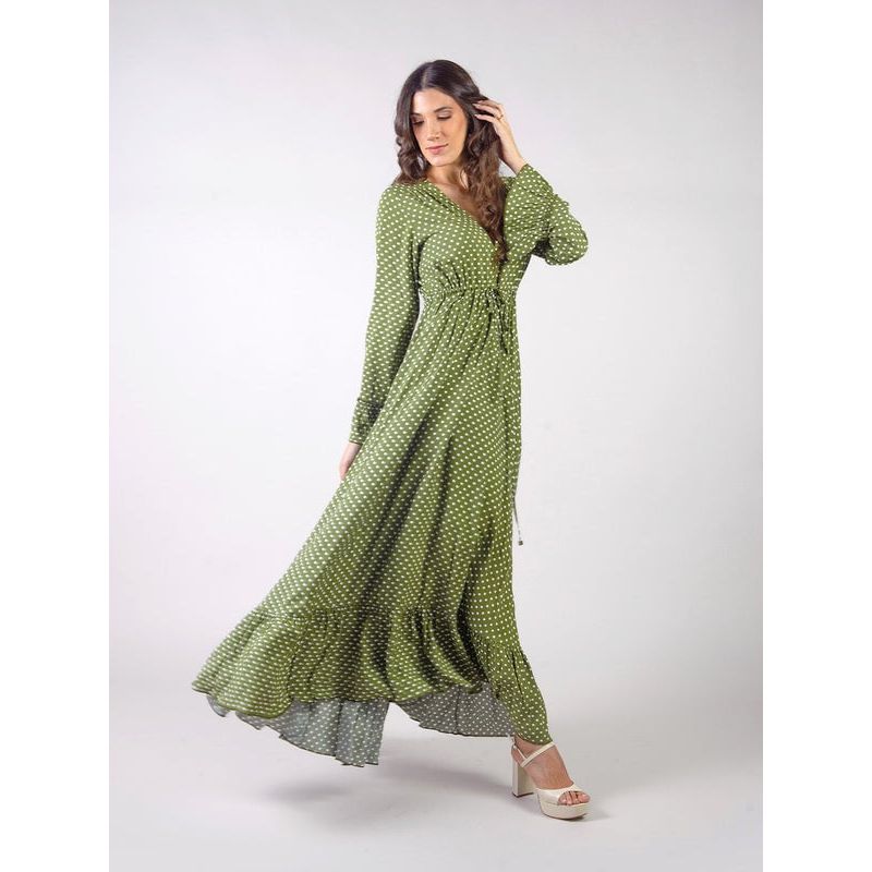 MICHELLE BELAU - PRISCILLA - VESTIDO MANGA LARGA CON ESCOTE EN V