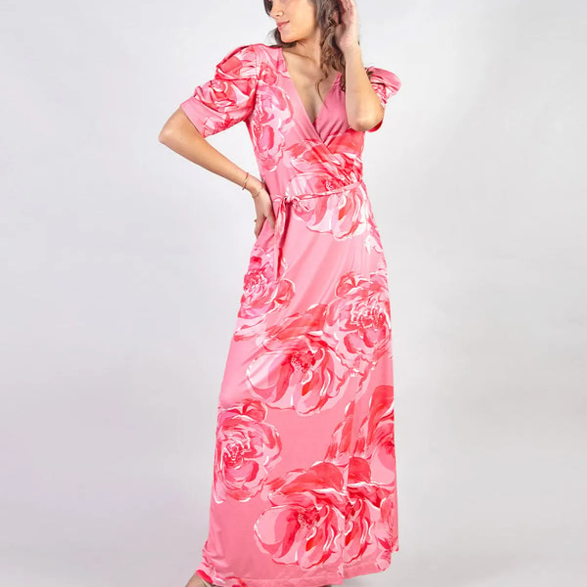 MICHELLE BELAU - ISABELLA - VESTIDO LARGO MANGA CORTA