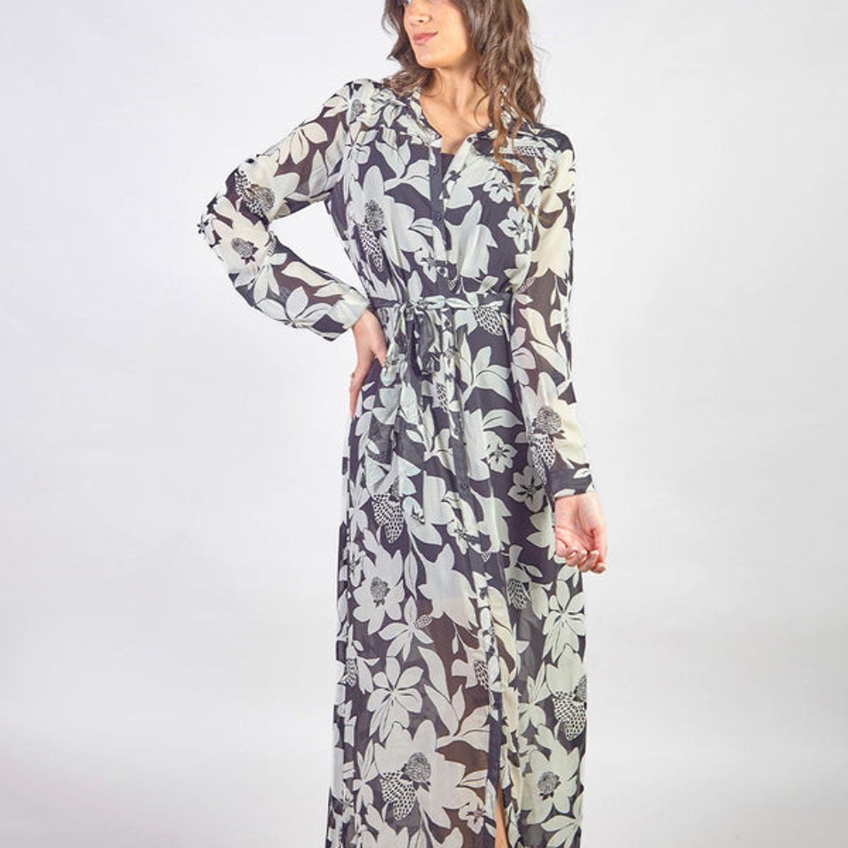 MICHELLE BELAU - GALIA - VESTIDO CAMISERO MANGA LARGA