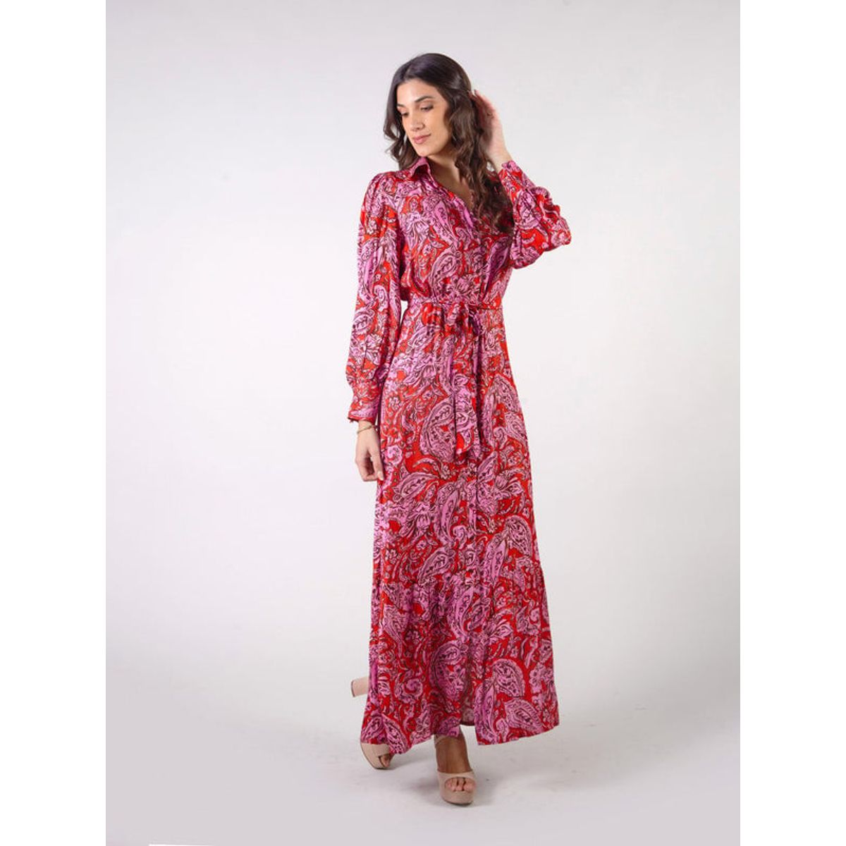 MICHELLE BELAU - RENEE - VESTIDO MANGA LARGA CAMISERO