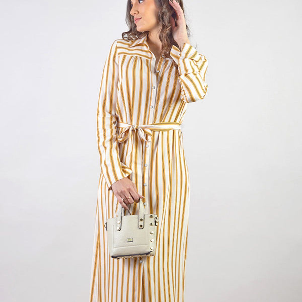 MICHELLE BELAU - ALMUDENA - VESTIDO CAMISERO MANGA LARGA A RAYAS