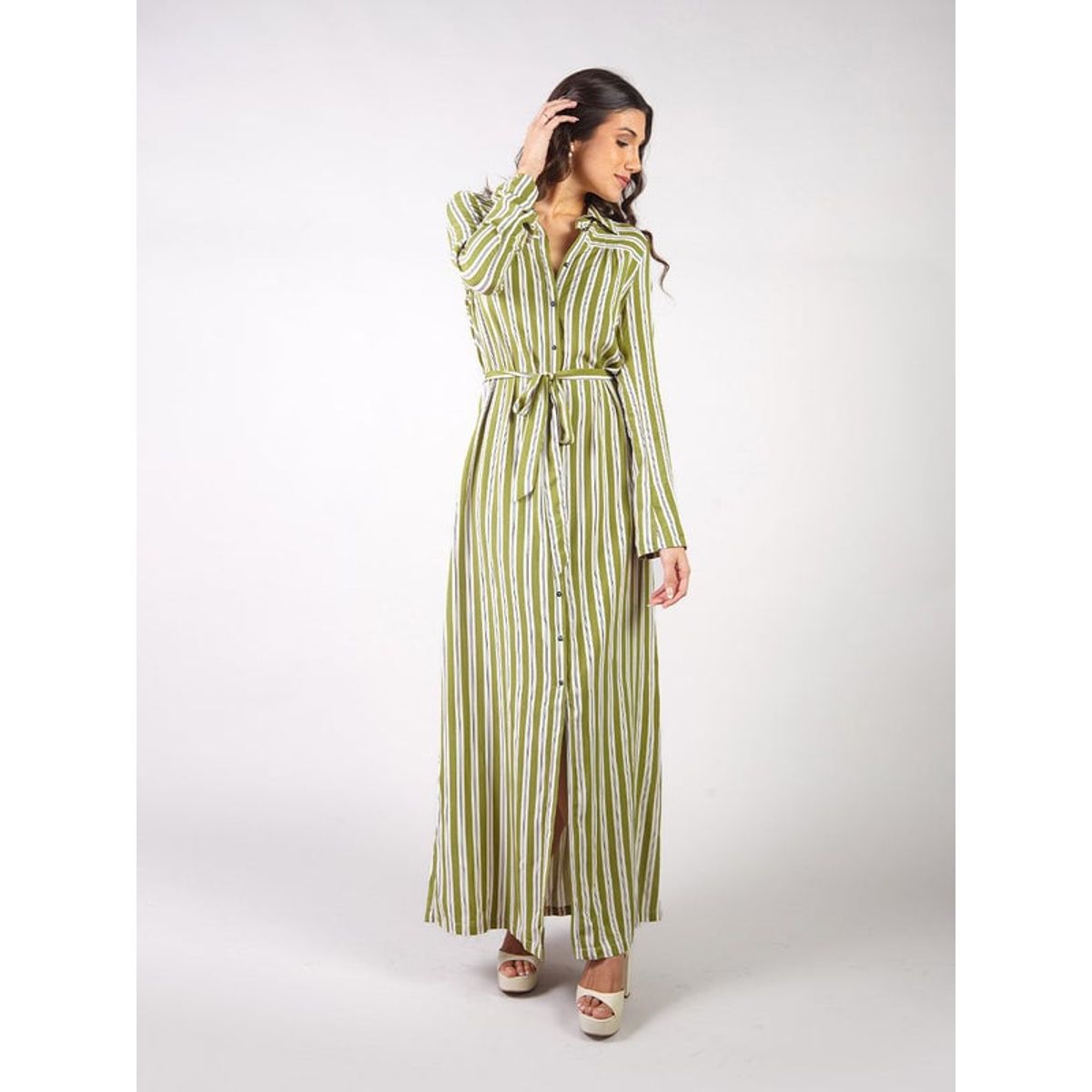 MICHELLE BELAU - ALMUDENA - VESTIDO CAMISERO MANGA LARGA A RAYAS