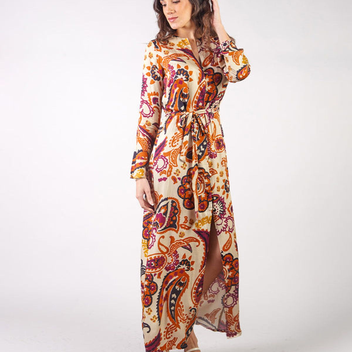 MICHELLE BELAU - JULIETA - VESTIDO MANGA LARGA CUELLO REDONDO