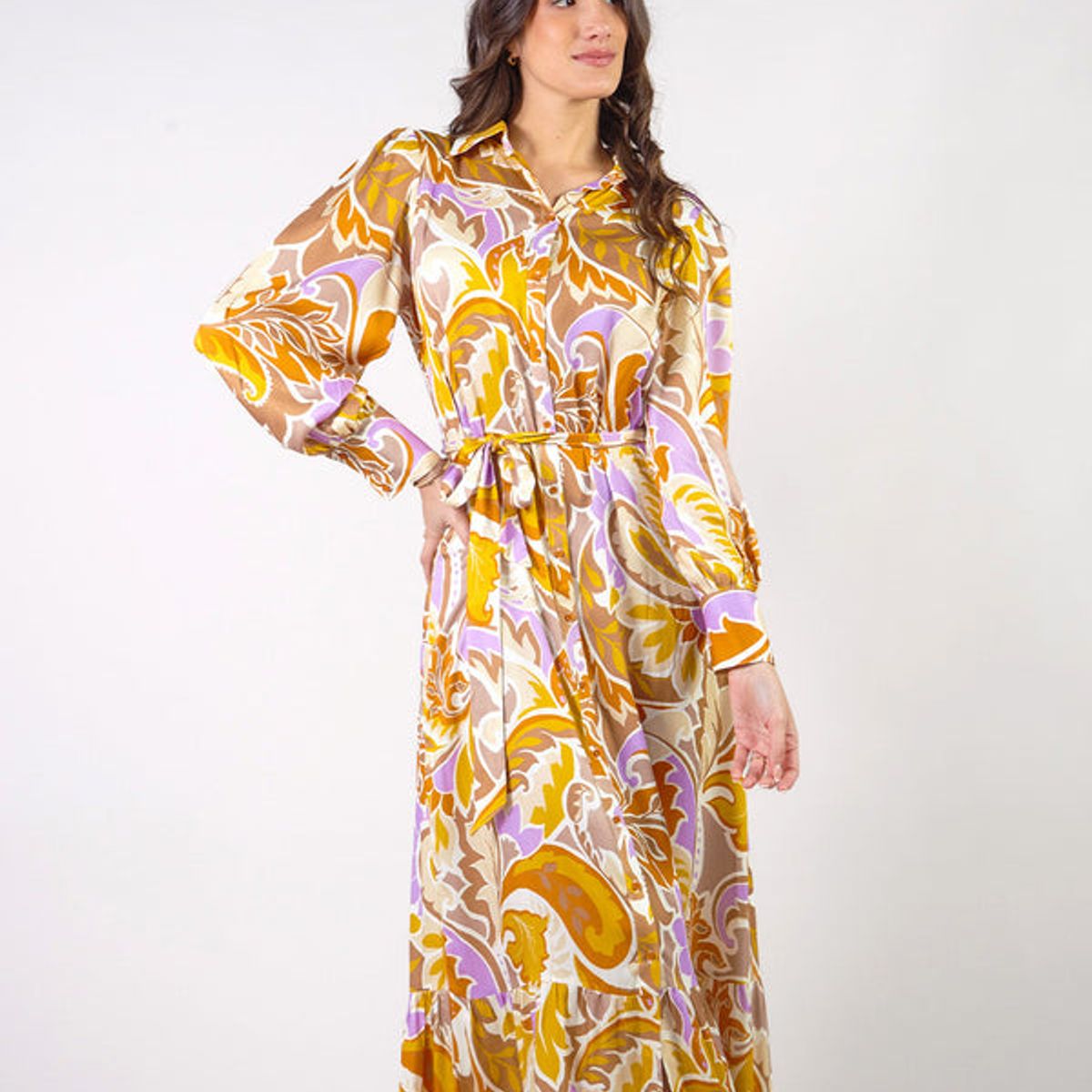 MICHELLE BELAU - RENEE - VESTIDO MANGA LARGA CAMISERO