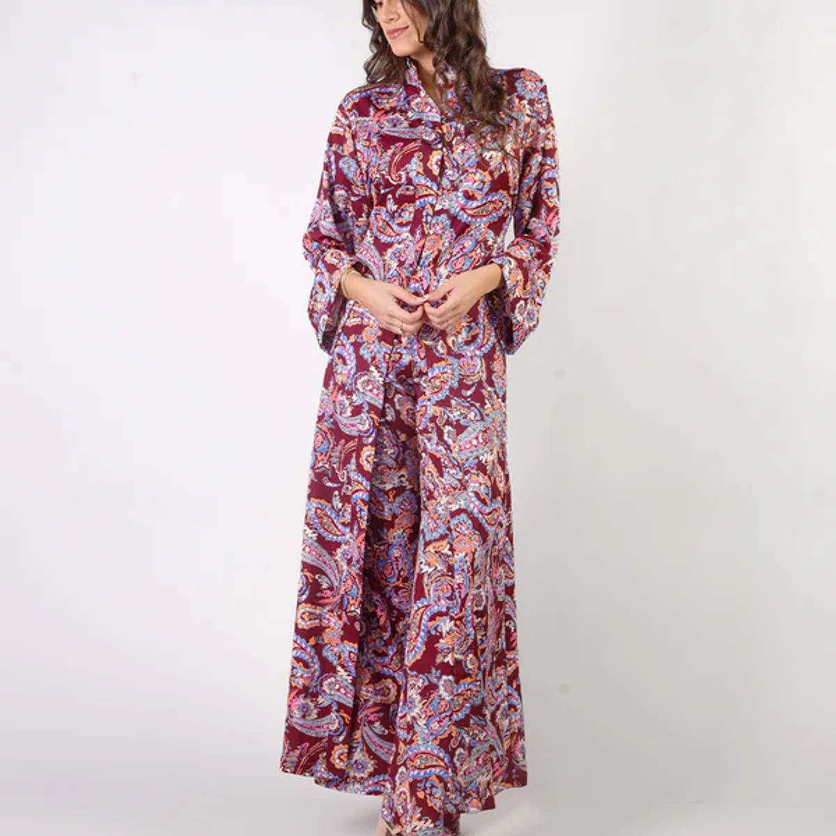 MICHELLE BELAU - AURORA - VESTIDO LARGO CUELLO NERU