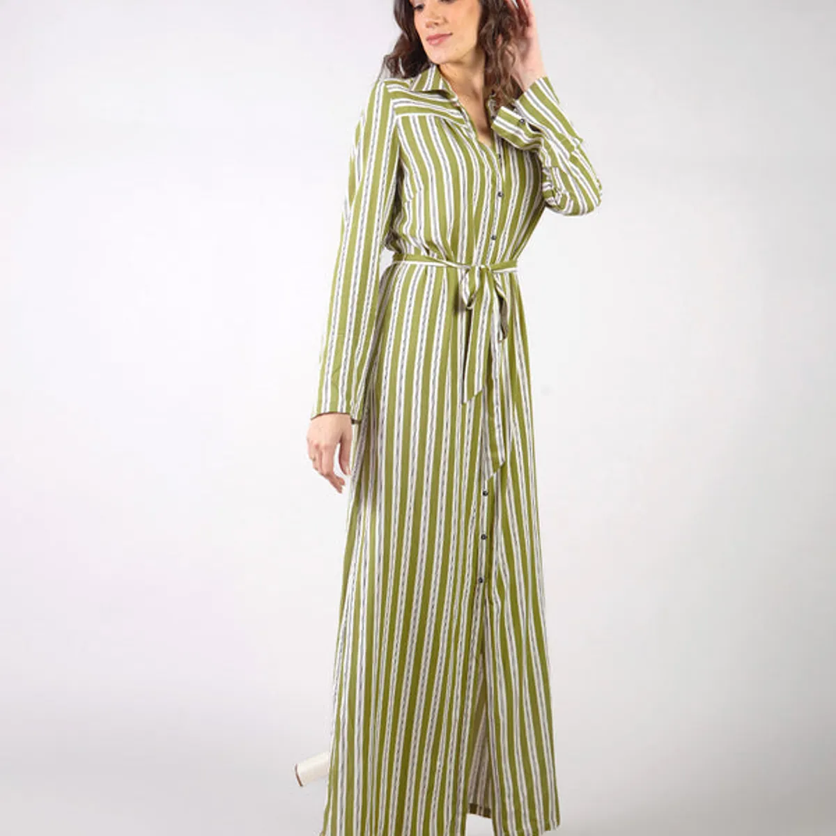 MICHELLE BELAU - ALMUDENA - VESTIDO CAMISERO MANGA LARGA A RAYAS