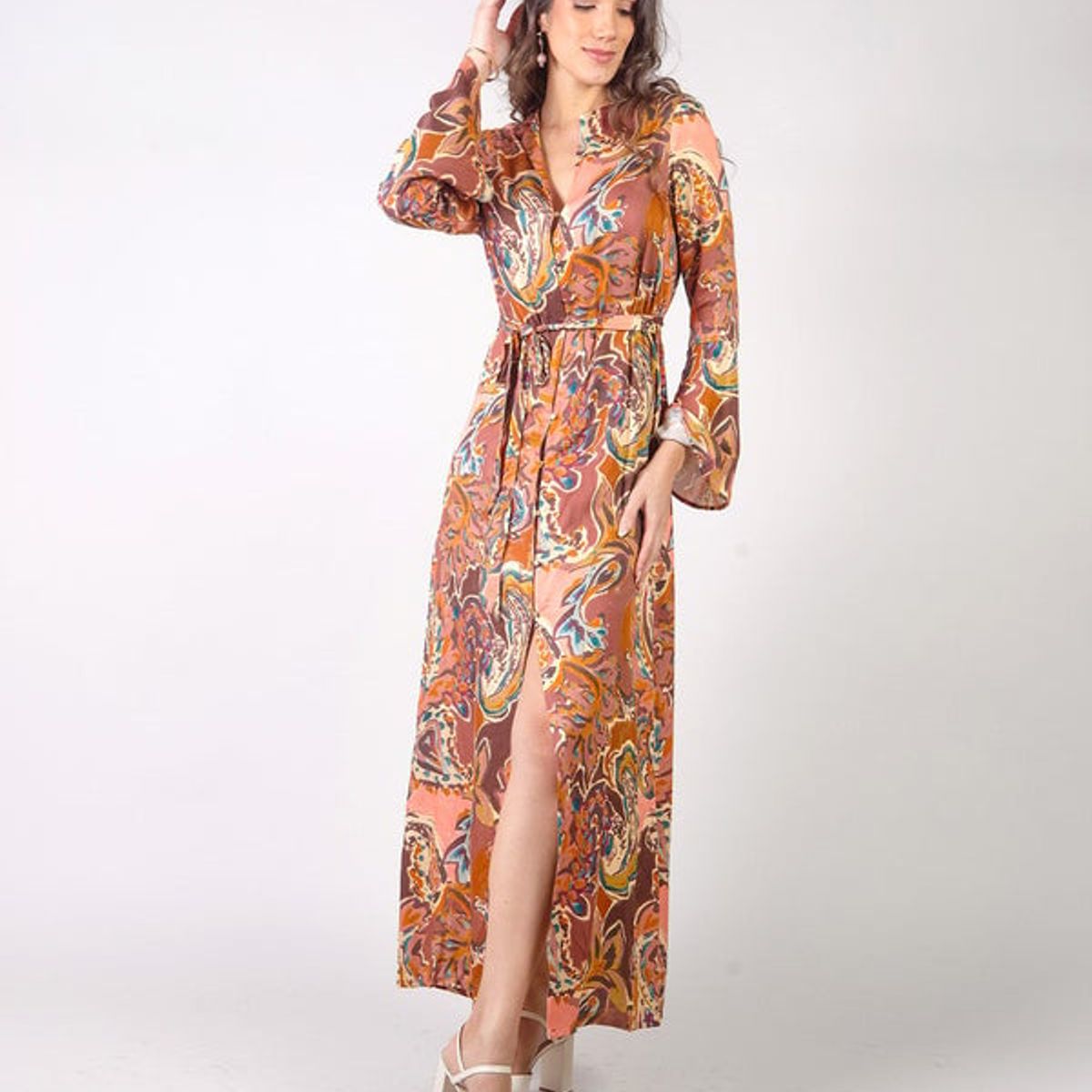 MICHELLE BELAU - JULIETA - VESTIDO MANGA LARGA CUELLO REDONDO