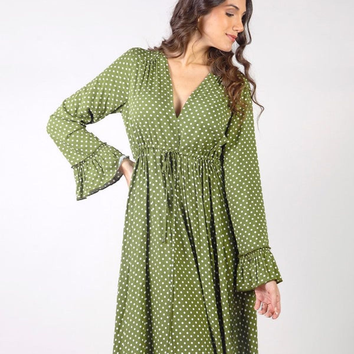 MICHELLE BELAU - PRISCILLA - VESTIDO MANGA LARGA CON ESCOTE EN V