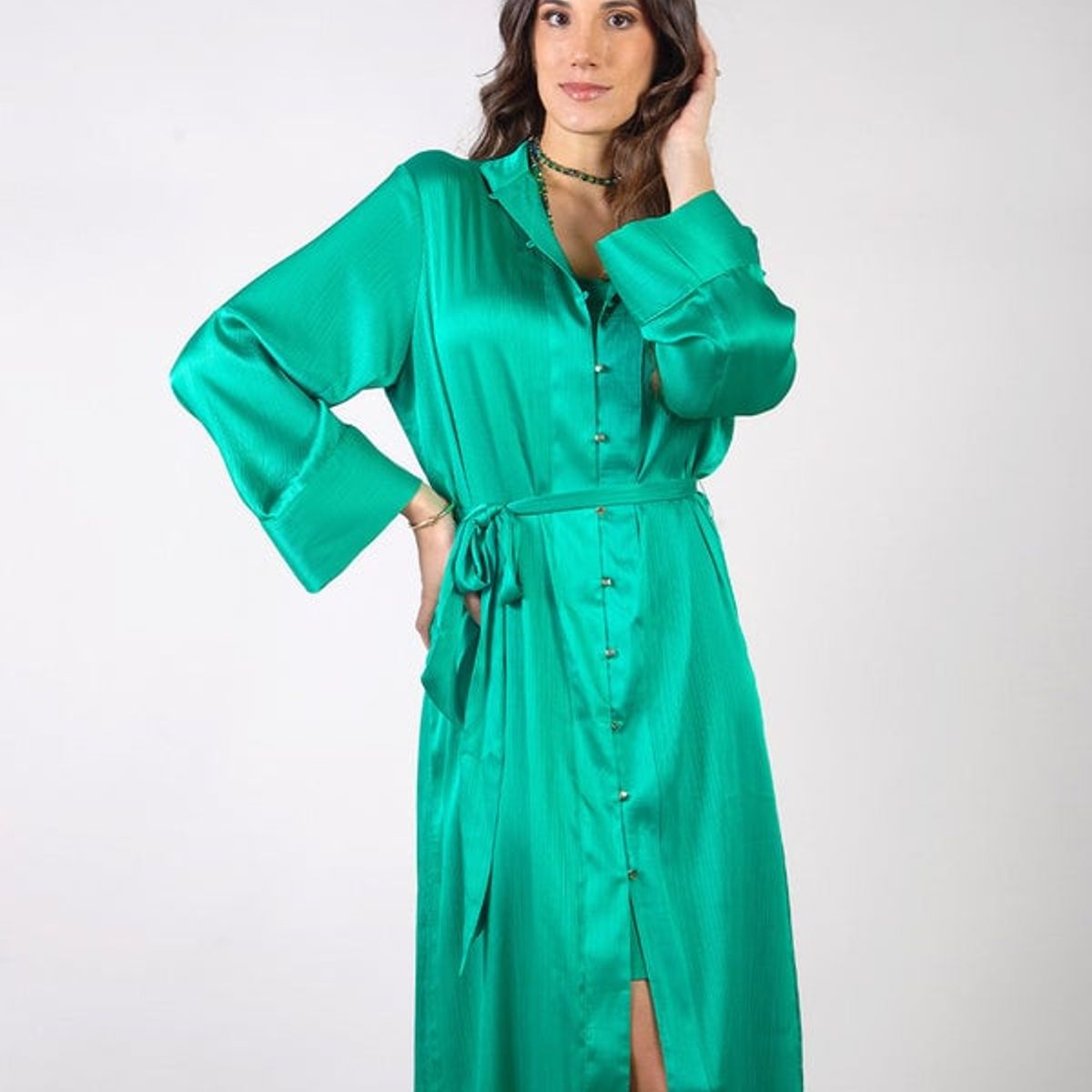 MICHELLE BELAU - DELIA - VESTIDO MANGA LARGA CUELLO NERU