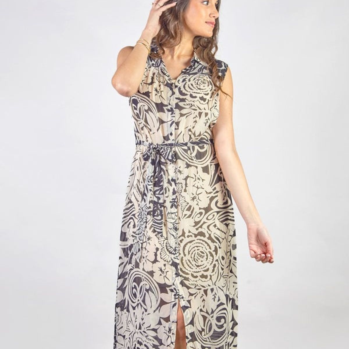 MICHELLE BELAU - DESIREE - VESTIDO CAMISERO SIN MANGAS