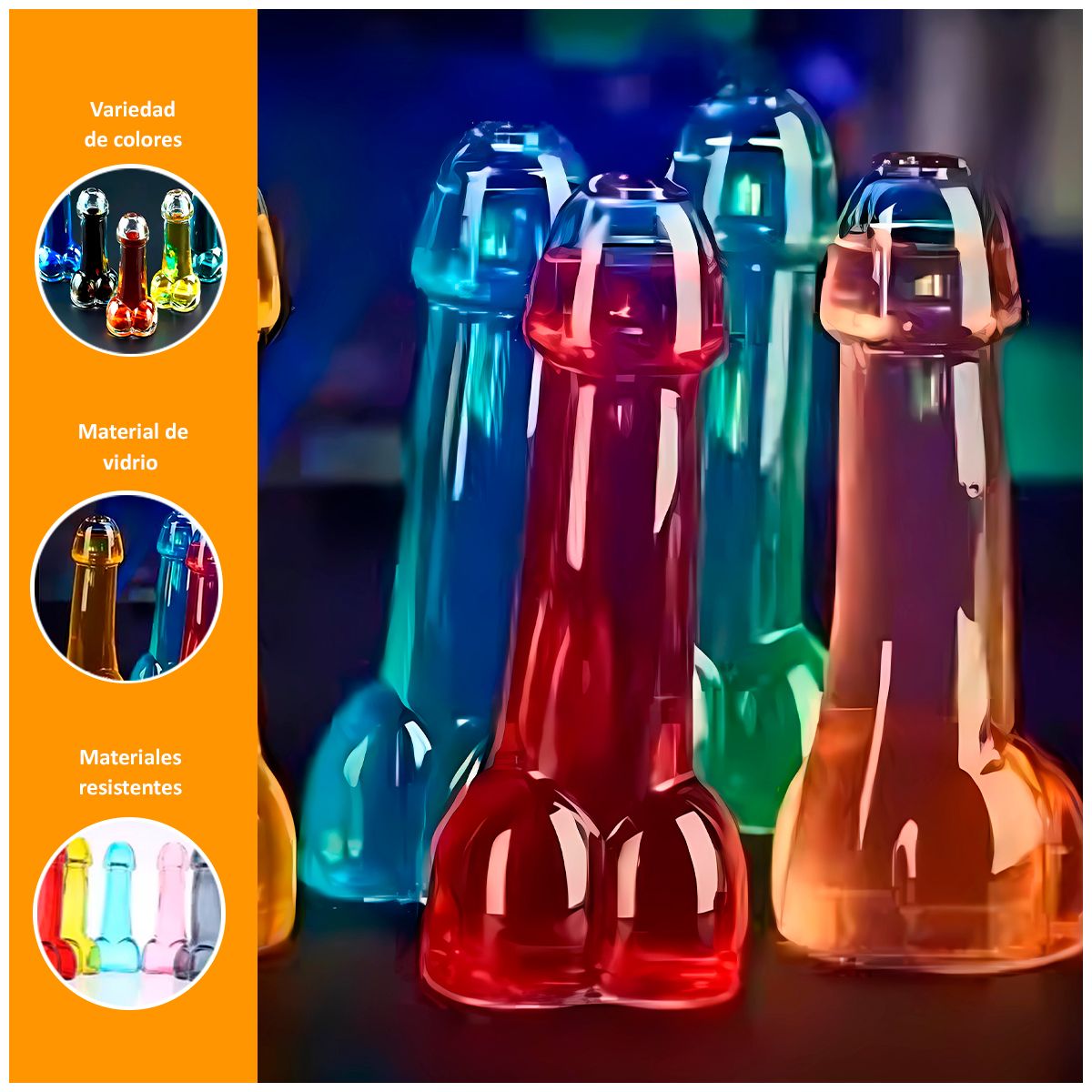 GENERICO - Copa de Vidrio de 150ml forma de miembro para fiestas