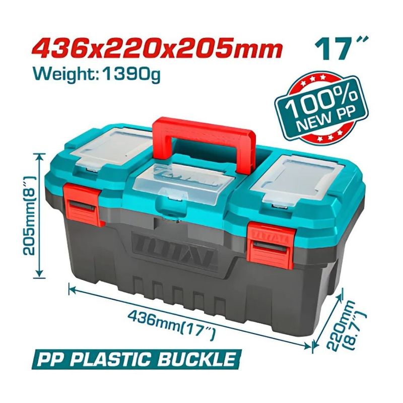TOTAL TOOLS - Caja Para Herramientas Plástica 17 Pulgadas Total TPBX0171