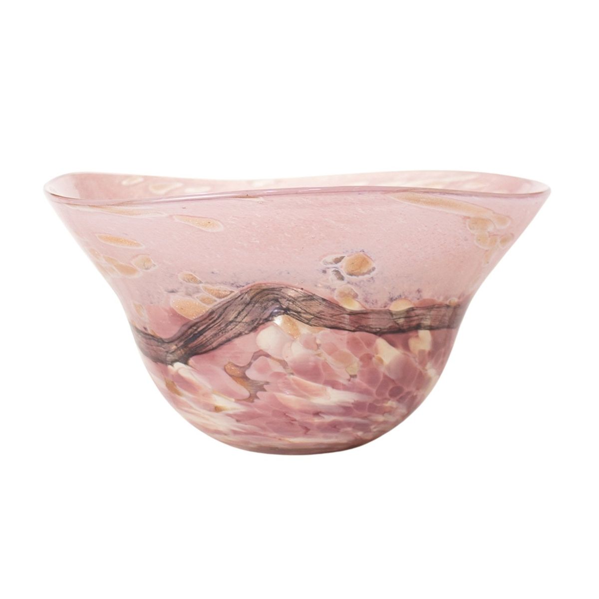 PANADECOR - Centro De Mesa Panadecor Vidrio Rosado Iridiscente 22Cm