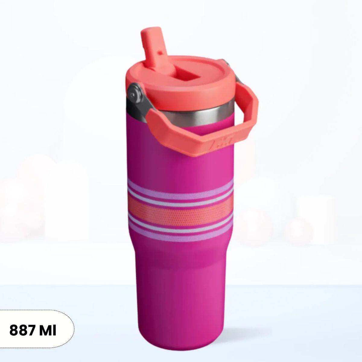 STANLEY - Tomatodo de Acero Flip Straw Tumbler Fuchsia Mesh Stanley 887ml