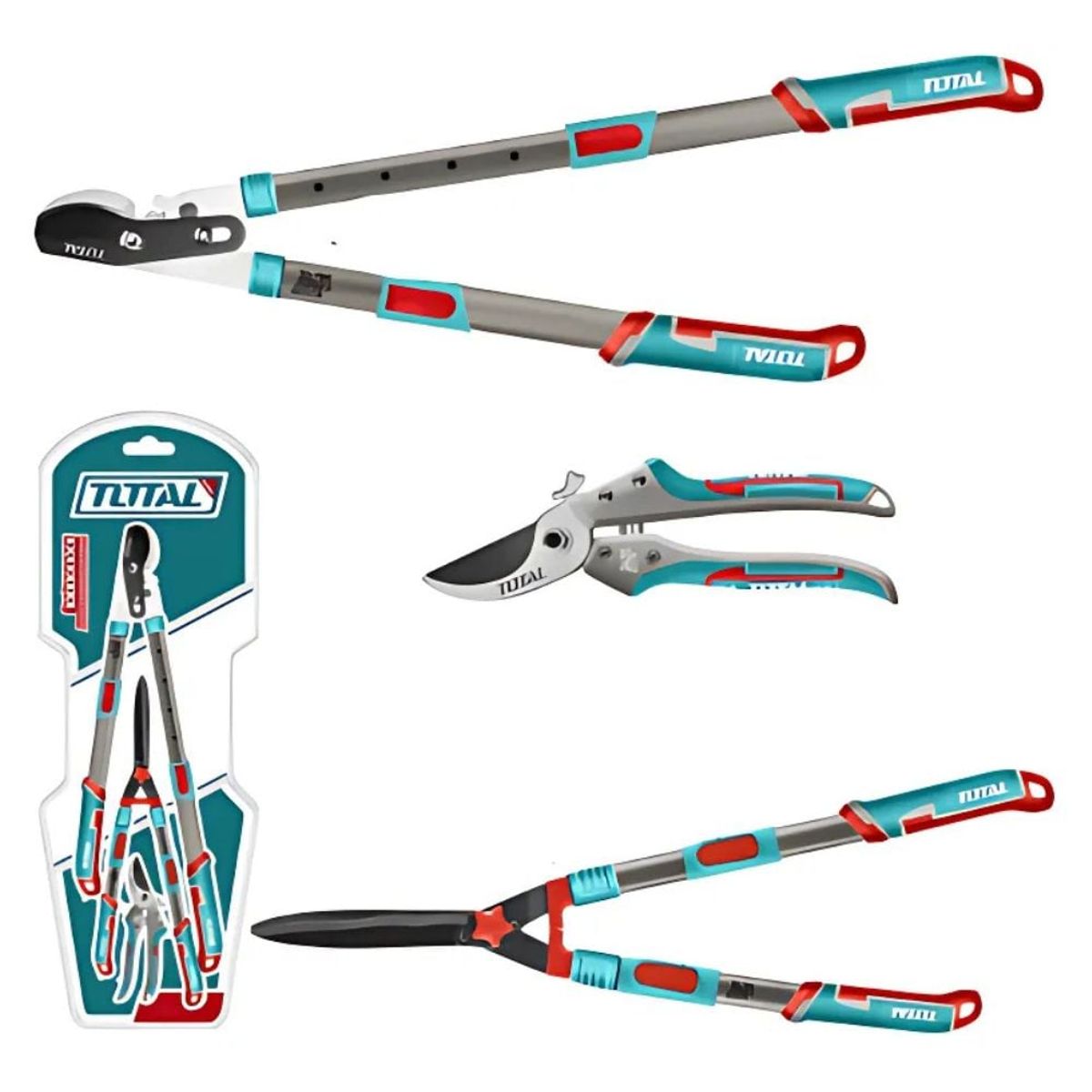 TOTAL TOOLS - PACK DE TIJERAS DE JARDIN 3PCS INDUSTRIAL - THT1593301