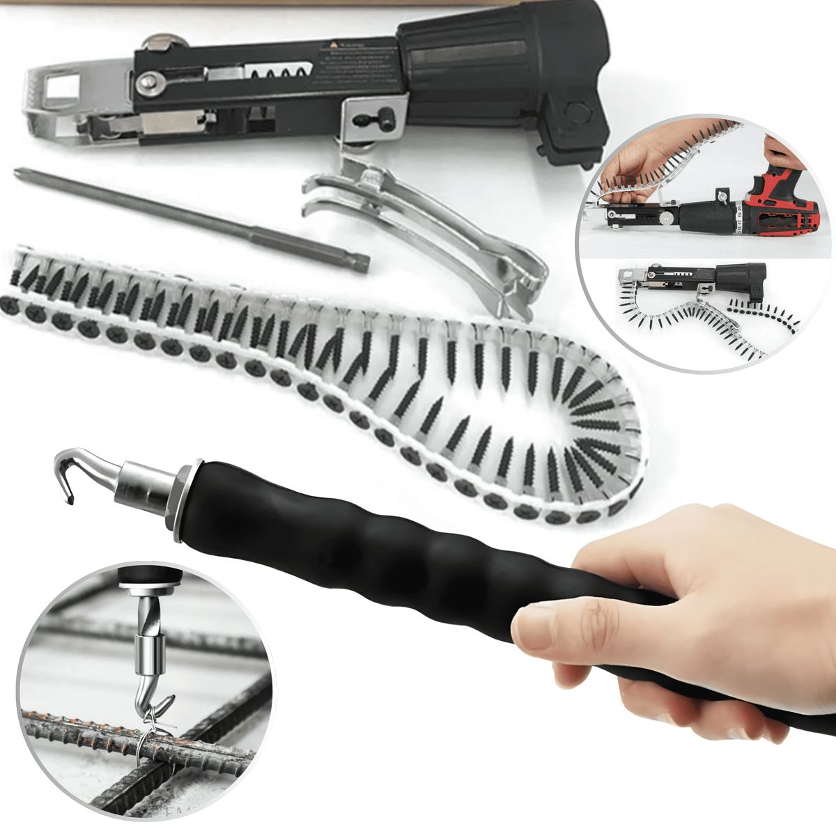 ROSH - Gancho Atador + Adaptador Pistola para Clavos Profesional