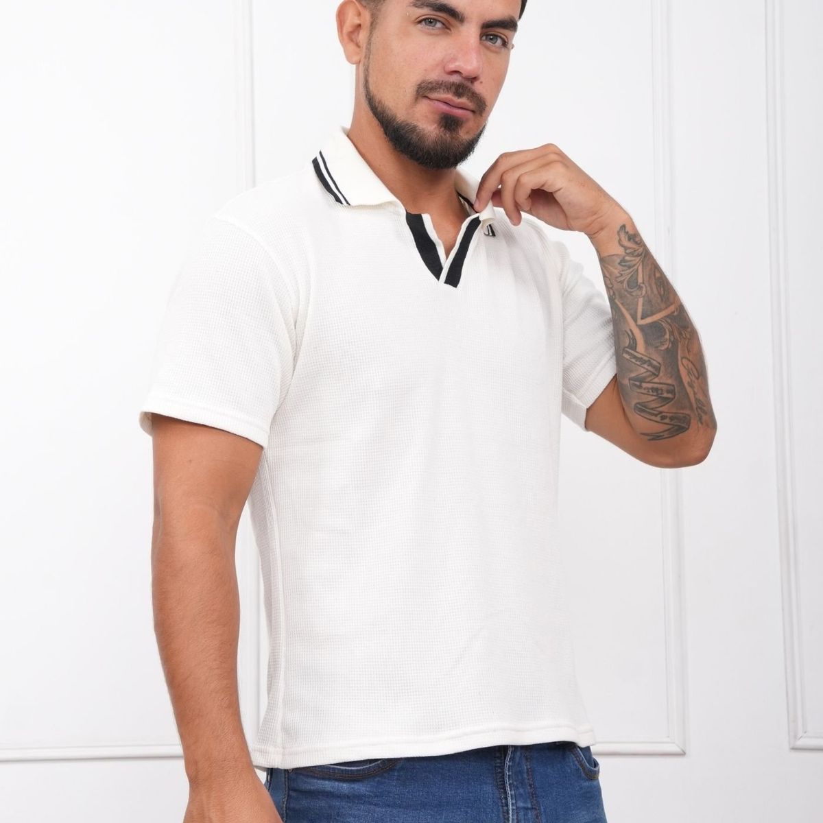 J JERAOUS - POLO CAMISERO JERAOUS LEGER MANGA CORTA Perla
