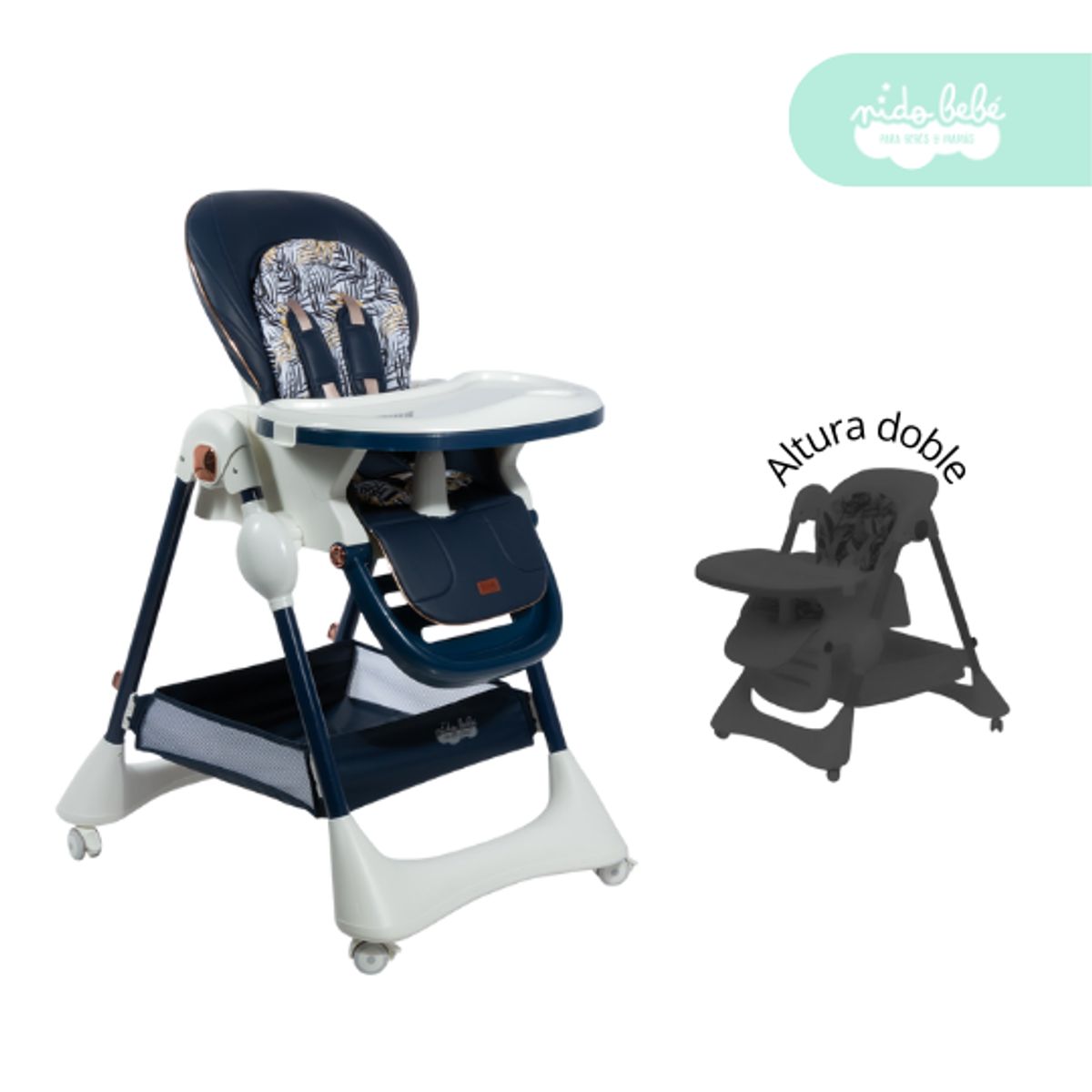 GENERICO - Silla De Comer doble altura modelo trevol blue