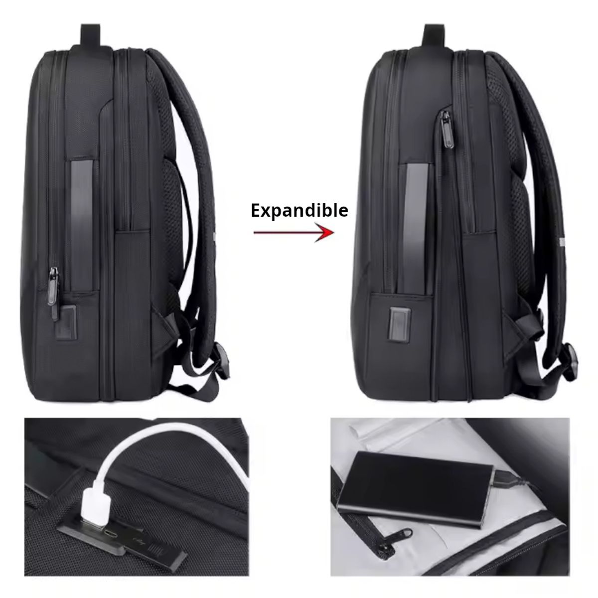 GENERICO - Mochila Urbana Expandible 30 L Estudio Portalaptop Viajes Usb V2