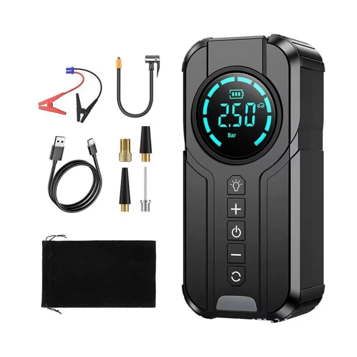 SEISA - Arrancador Bateria Inflador de Llanta de Auto Portatil