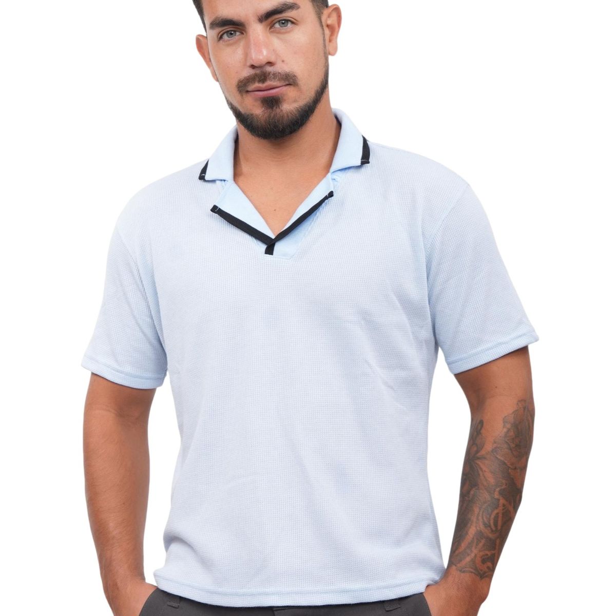 J JERAOUS - POLO CAMISERO JERAOUS VALOIS MANGA CORTA Celeste