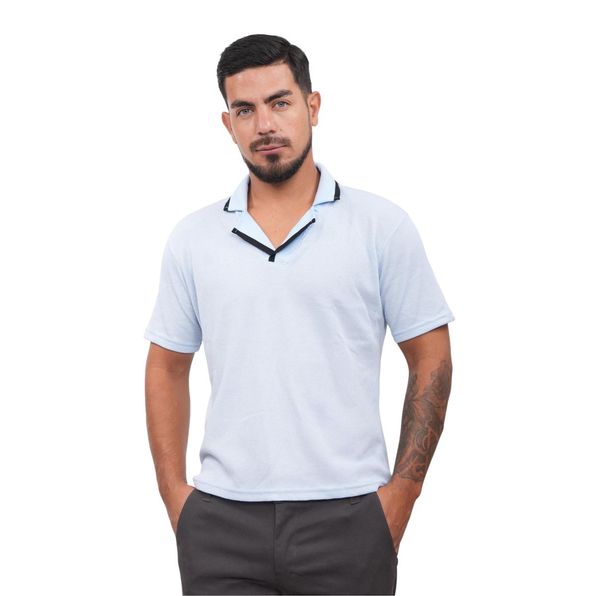 J JERAOUS - POLO CAMISERO JERAOUS VALOIS MANGA CORTA Celeste
