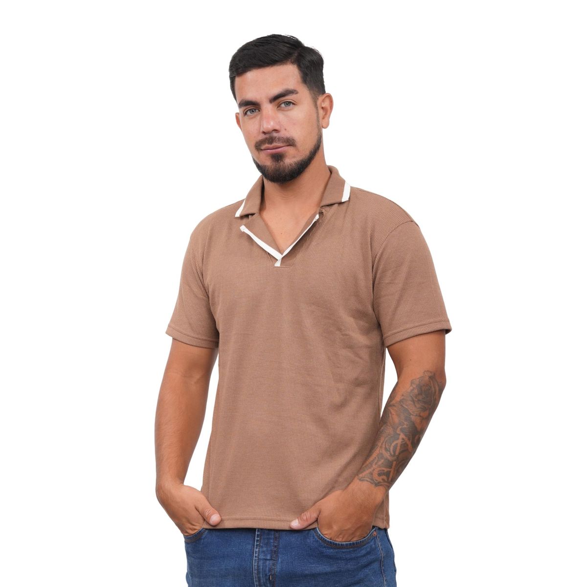 J JERAOUS - POLO CAMISERO JERAOUS VALOIS MANGA CORTA Canela
