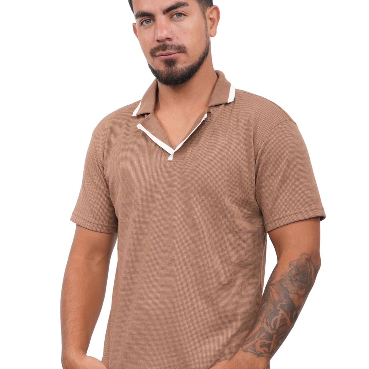 J JERAOUS - POLO CAMISERO JERAOUS VALOIS MANGA CORTA Canela