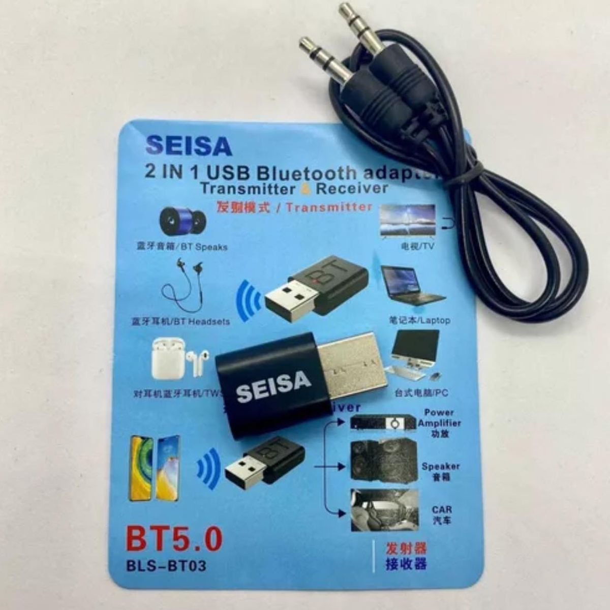 GENERICO - Adaptador Bluetooth V 5.0 Dongle Pc Laptop Inalambrico Usb