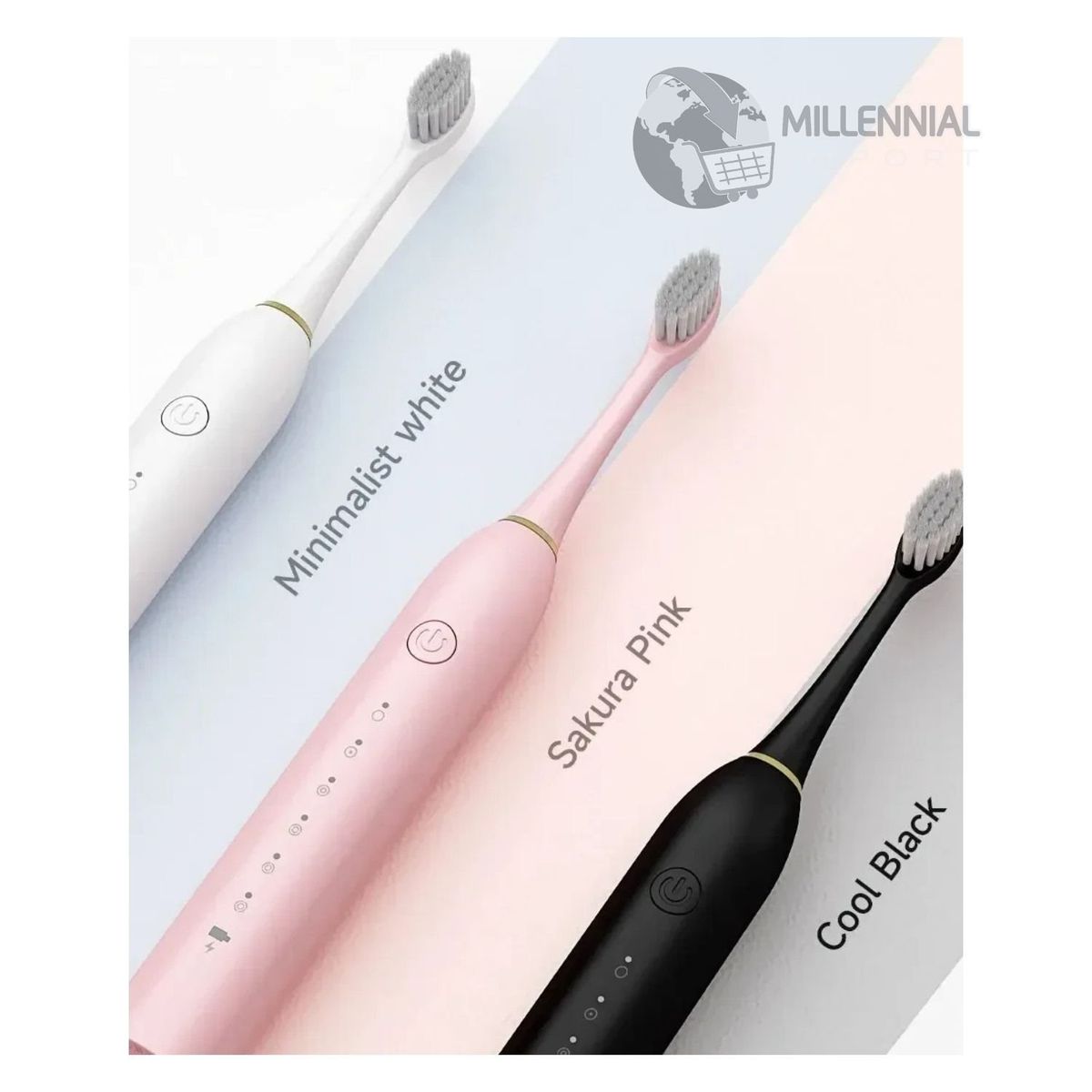 GENERICO - Cepillo de Dientes Eléctrico con Repuestos Recargable Mujer