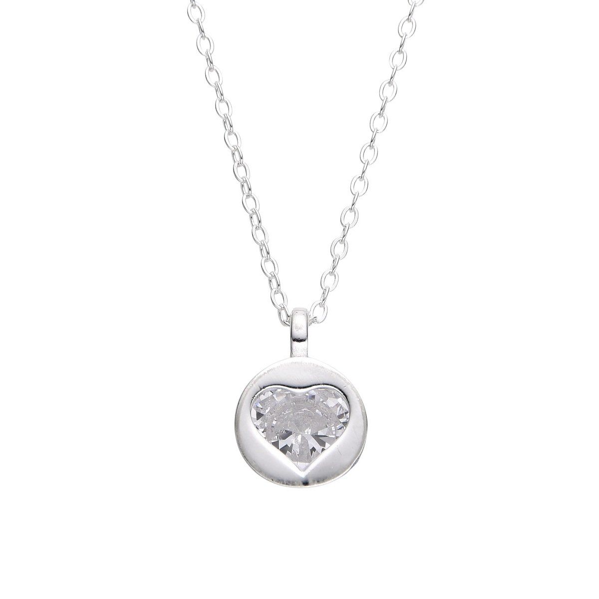 SANTORAL - Collar Corazón Con Punto de Luz - Plata