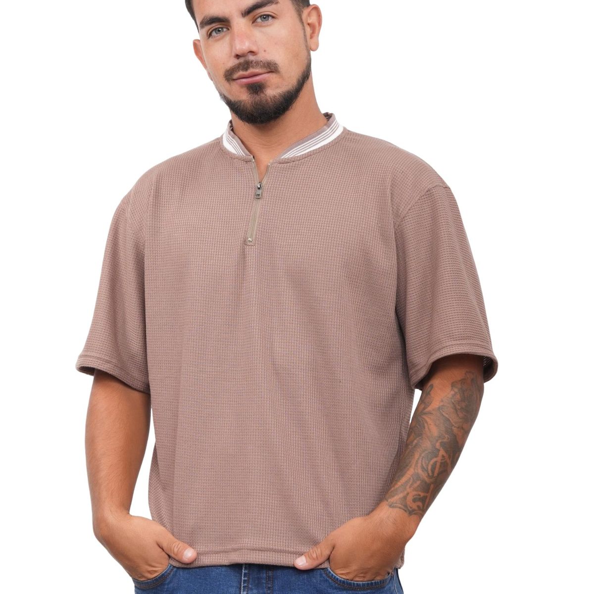 J JERAOUS - POLO BOXY JERAOUS URBAN WASH MANGA CORTA Taupe